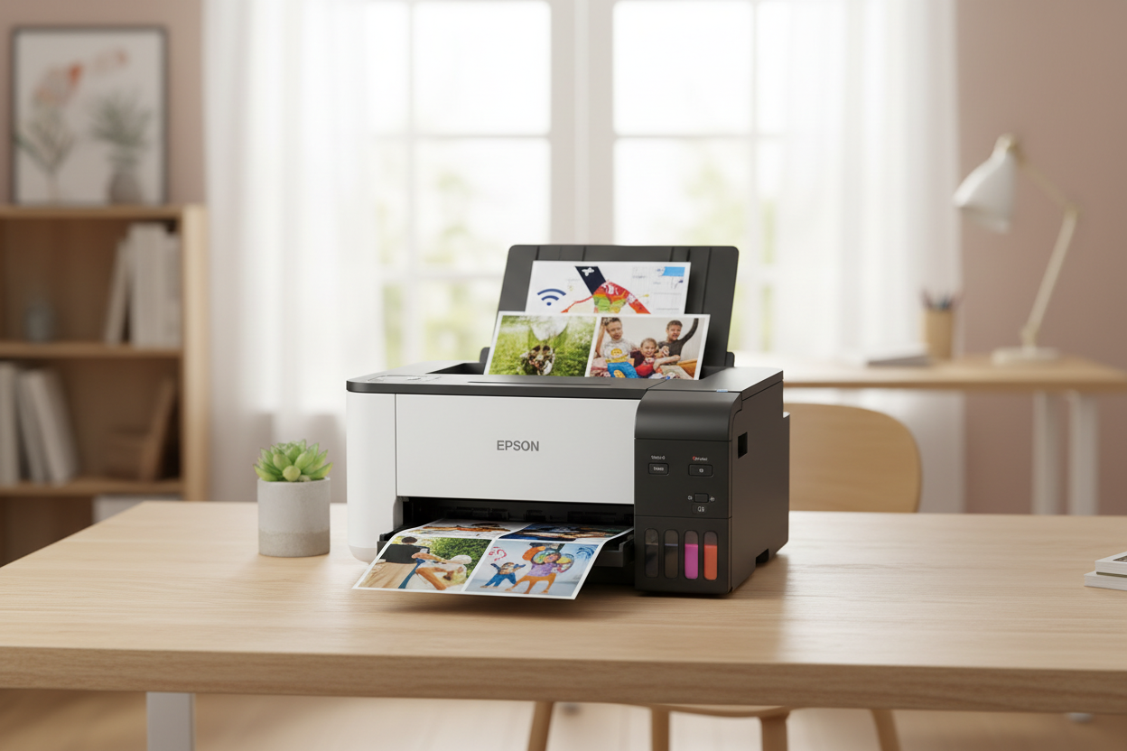 EPSON EcoTank printer in home office